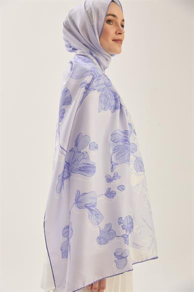 KEHRİBAR PAMUK İPEK ŞAL 70*190 CM - MOR