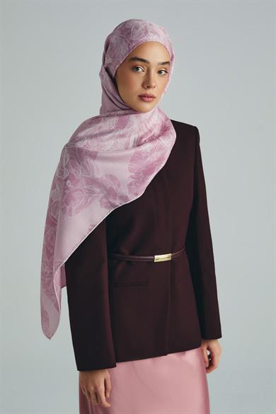 KEHRİBAR PAMUK İPEK ŞAL 70*190 CM -PEMBE