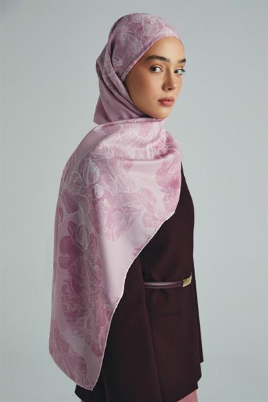 KEHRİBAR PAMUK İPEK ŞAL 70*190 CM -PEMBE