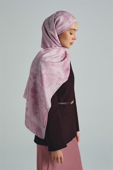 KEHRİBAR PAMUK İPEK ŞAL 70*190 CM -PEMBE