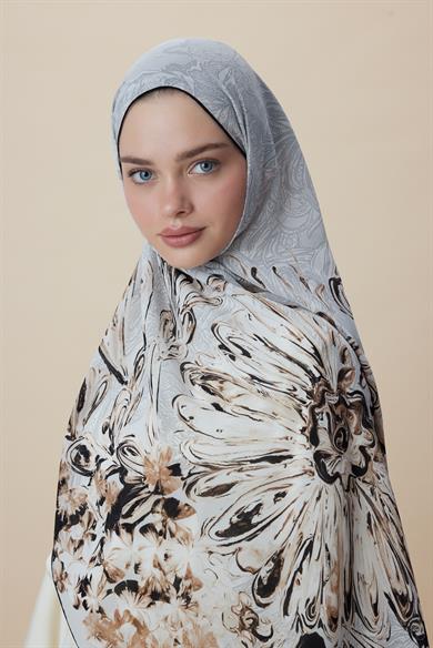 KORAL KREP İPEK ŞAL 70*190 CM - TAŞ