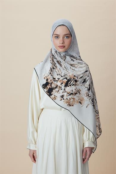 KORAL KREP İPEK ŞAL 70*190 CM - TAŞ