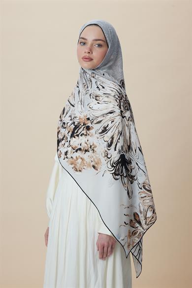 KORAL KREP İPEK ŞAL 70*190 CM - TAŞ