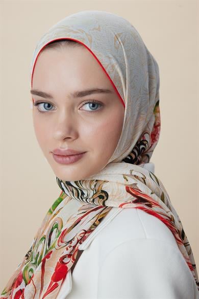KORAL KREP İPEK ŞAL 70*190 CM - YEŞİL