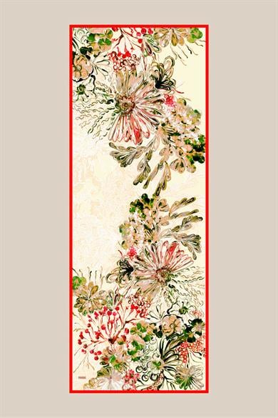 KORAL KREP İPEK ŞAL 70*190 CM - YEŞİL