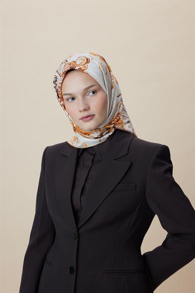 KORAL MULBERRY İPEK EŞARP 90*90 CM - BEJ