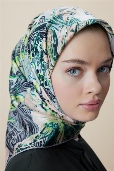KORAL MULBERRY İPEK EŞARP 90*90 CM - GRİ