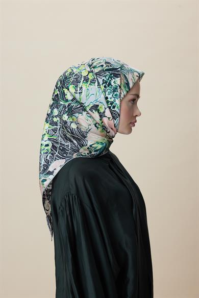 KORAL MULBERRY İPEK EŞARP 90*90 CM - GRİ