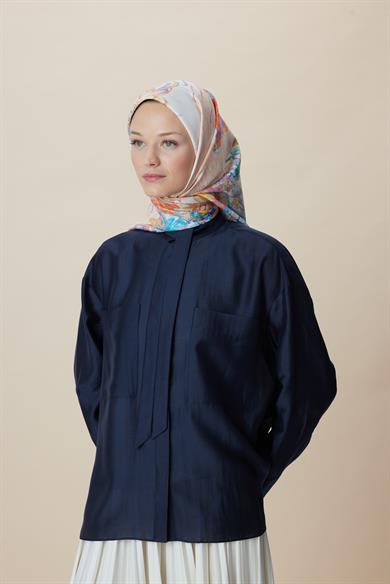 KORAL MULBERRY İPEK EŞARP 90*90 CM - PUDRA PEMBE