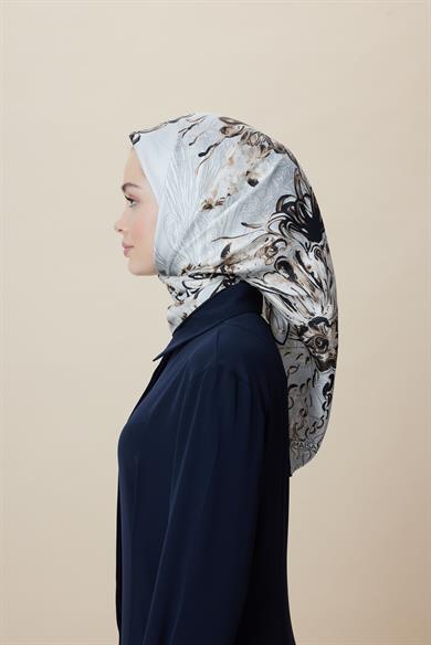 KORAL MULBERRY İPEK EŞARP 90*90 CM - TAŞ