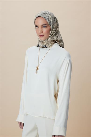 KÜN MULBERRY İPEK EŞARP 90*90 CM - HAKİ