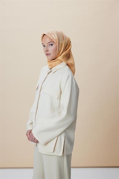 KÜN MULBERRY İPEK EŞARP 90*90 CM - KAVUNİÇİ