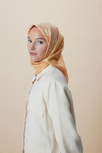 KÜN MULBERRY İPEK EŞARP 90*90 CM - KAVUNİÇİ