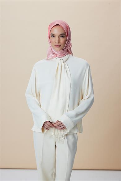 KÜN MULBERRY İPEK EŞARP 90*90 CM - PUDRA PEMBE