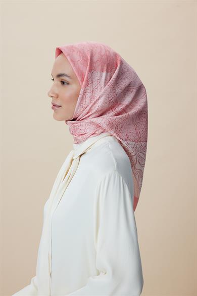 KÜN MULBERRY İPEK EŞARP 90*90 CM - PUDRA PEMBE