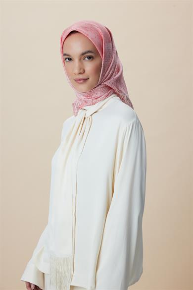 KÜN MULBERRY İPEK EŞARP 90*90 CM - PUDRA PEMBE