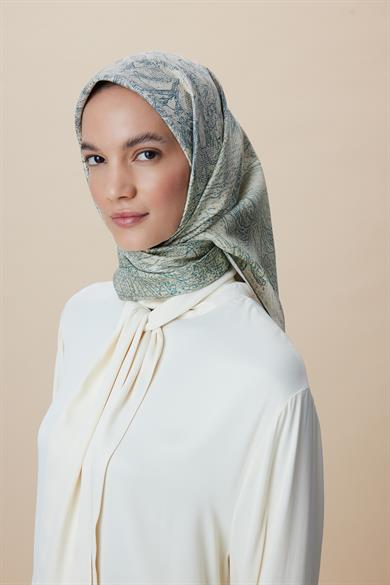 KÜN MULBERRY İPEK EŞARP 90*90 CM - YEŞİL