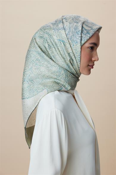 KÜN MULBERRY İPEK EŞARP 90*90 CM - YEŞİL