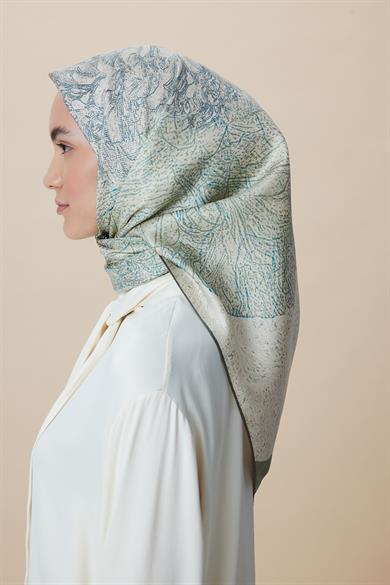 KÜN MULBERRY İPEK EŞARP 90*90 CM - YEŞİL