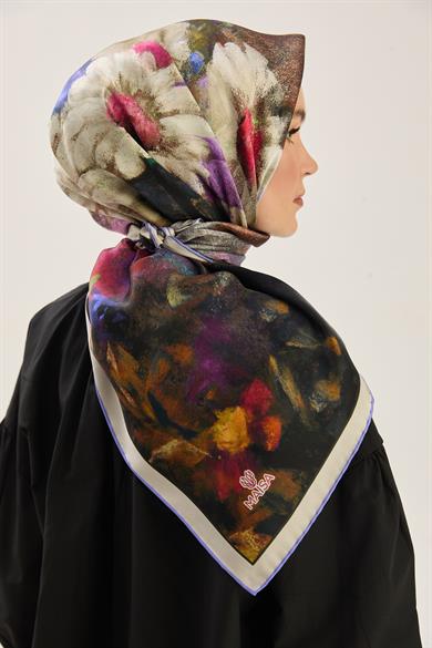 LADEN SURA İPEK EŞARP 90*90 CM - LİLA