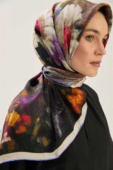 LADEN SURA İPEK EŞARP 90*90 CM - LİLA