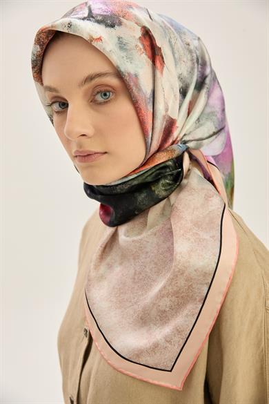 LADEN SURA İPEK EŞARP 90*90 CM - SOMON