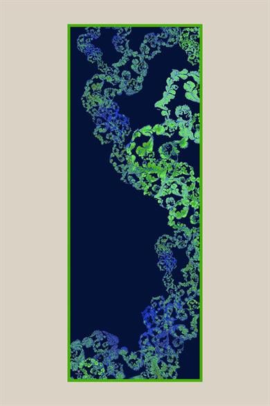 LAGÜN FLOŞ VİSKON ŞAL 70*190 CM - LACİVERT
