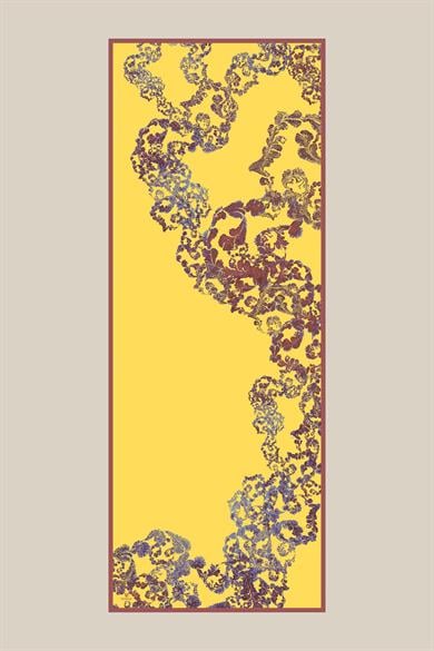 LAGÜN FLOŞ VİSKON ŞAL 70*190 CM - SARI