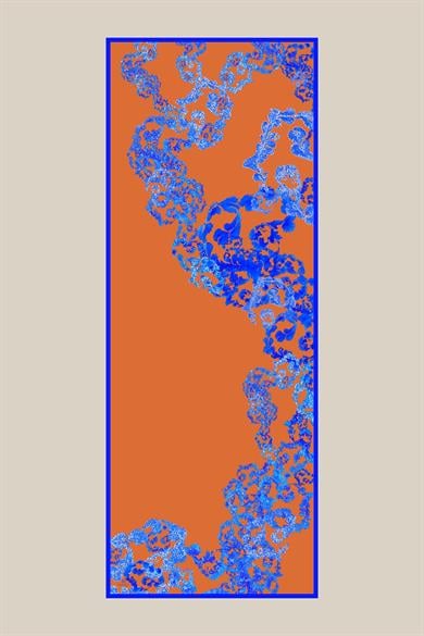 LAGÜN FLOŞ VİSKON ŞAL 70*190 CM - TURUNCU