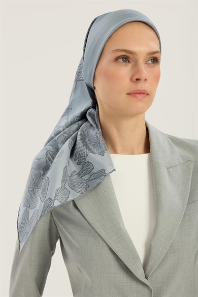 LAL TİVİL İPEK EŞARP 90*90 CM - AÇIK MAVİ