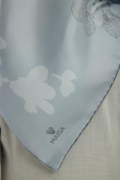 LAL TİVİL İPEK EŞARP 90*90 CM - AÇIK MAVİ