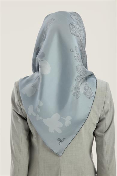 LAL TİVİL İPEK EŞARP 90*90 CM - AÇIK MAVİ