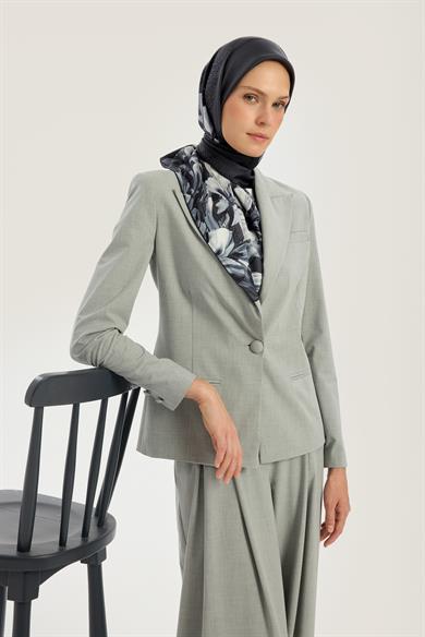 LAL TİVİL İPEK EŞARP 90*90 CM - ANTRASİT