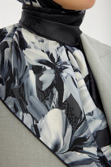 LAL TİVİL İPEK EŞARP 90*90 CM - ANTRASİT