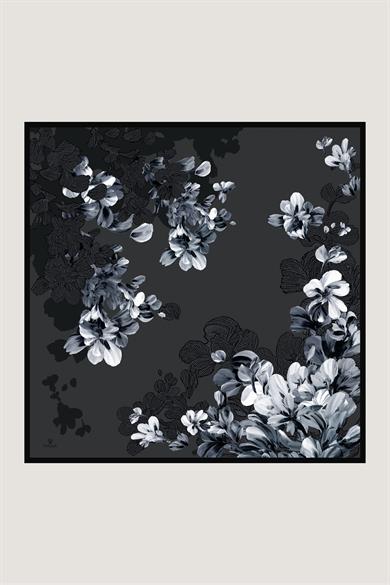 LAL TİVİL İPEK EŞARP 90*90 CM - ANTRASİT