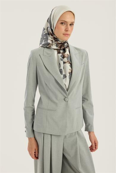 LAL TİVİL İPEK EŞARP 90*90 CM - EKRU