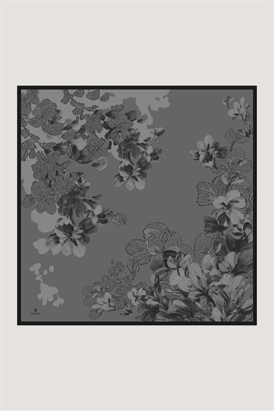 LAL TİVİL İPEK EŞARP 90*90 CM - GRİ