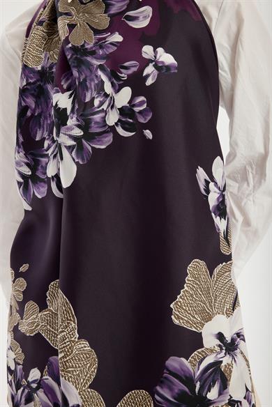 LAL TİVİL İPEK EŞARP 90*90 CM - MOR