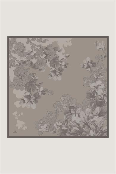 LAL TİVİL İPEK EŞARP 90*90 CM - VİZON