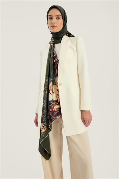 LAL TİVİL İPEK EŞARP 90*90 CM - YEŞİL