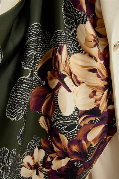 LAL TİVİL İPEK EŞARP 90*90 CM - YEŞİL