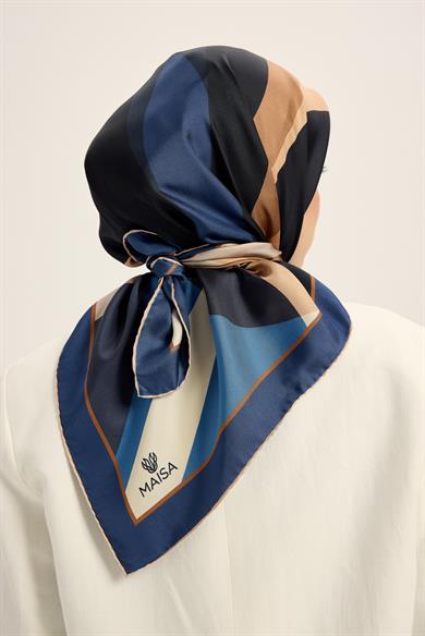 LALE TİVİL İPEK EŞARP 90*90 CM - BEJ