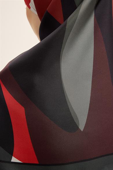 LALE TİVİL İPEK EŞARP 90*90 CM - BORDO