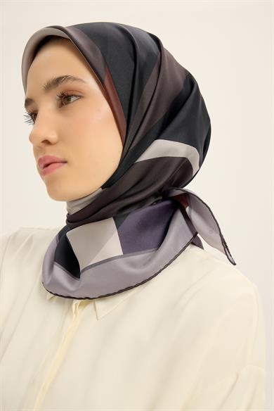 LALE TİVİL İPEK EŞARP 90*90 CM - MOR