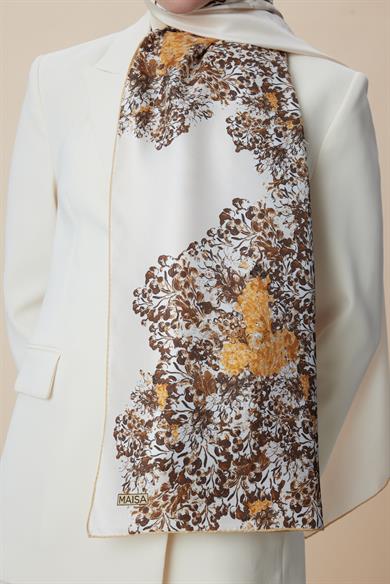 LARİN MULBERRY İPEK ŞAL 70*190 - BEJ