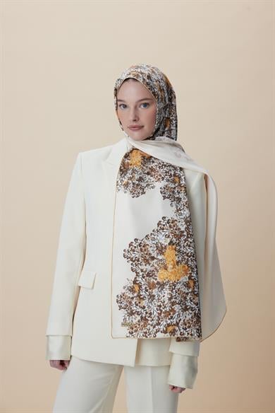 LARİN MULBERRY İPEK ŞAL 70*190 - BEJ
