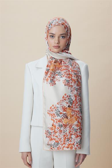 LARİN MULBERRY İPEK ŞAL 70*190 - MERCAN