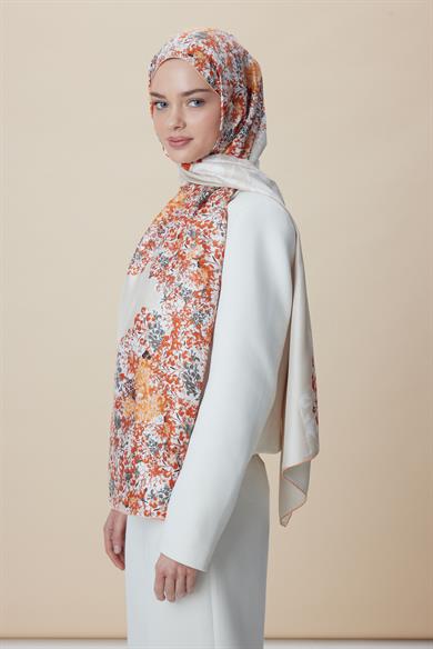 LARİN MULBERRY İPEK ŞAL 70*190 - MERCAN