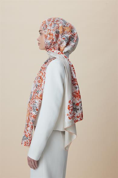 LARİN MULBERRY İPEK ŞAL 70*190 - MERCAN
