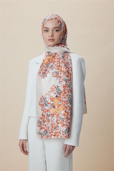 LARİN MULBERRY İPEK ŞAL 70*190 - MERCAN